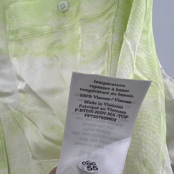 NWT Everlane x Marques Almeida Tie-Dye Satin Seafoam Button Down Tunic Shirt L - Picture 8 of 9